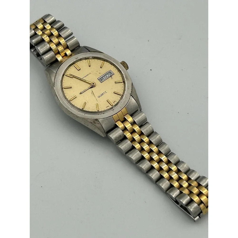 Vtg quartz men's watch No Face Cover Condition Unknown. Steel‎ Band